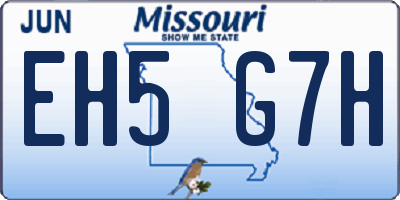 MO license plate EH5G7H