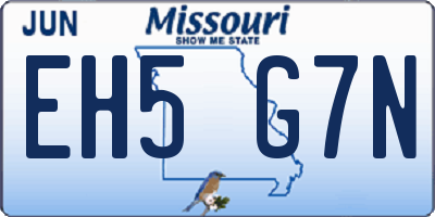 MO license plate EH5G7N