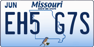 MO license plate EH5G7S