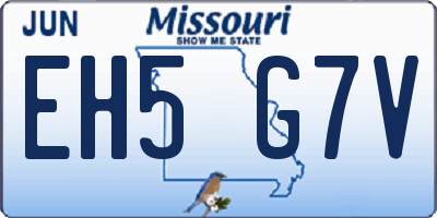 MO license plate EH5G7V