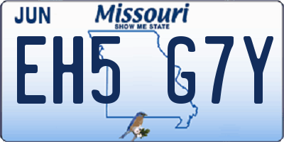 MO license plate EH5G7Y