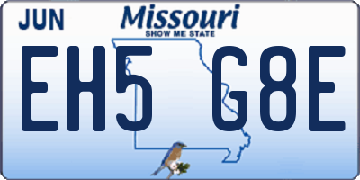 MO license plate EH5G8E