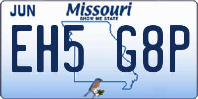 MO license plate EH5G8P