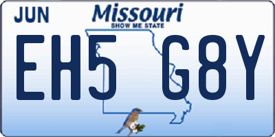 MO license plate EH5G8Y