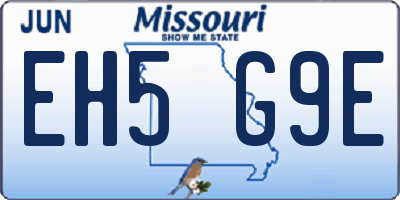 MO license plate EH5G9E