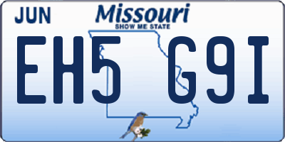 MO license plate EH5G9I