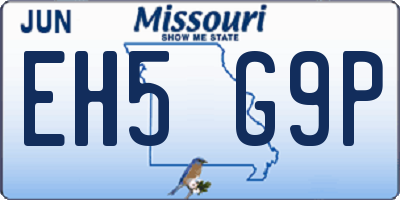 MO license plate EH5G9P