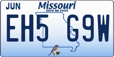 MO license plate EH5G9W