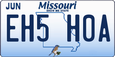 MO license plate EH5H0A