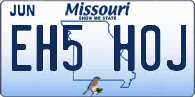 MO license plate EH5H0J