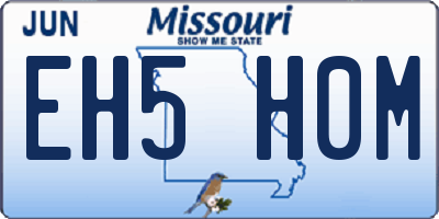 MO license plate EH5H0M