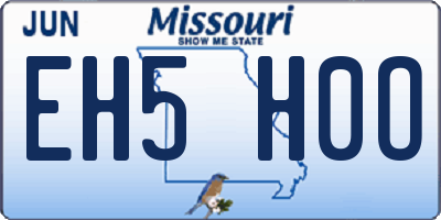 MO license plate EH5H0O