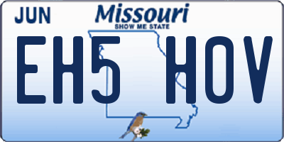 MO license plate EH5H0V