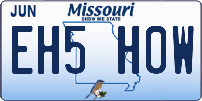 MO license plate EH5H0W