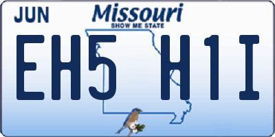 MO license plate EH5H1I