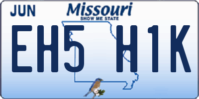 MO license plate EH5H1K