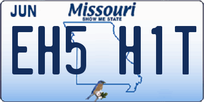 MO license plate EH5H1T