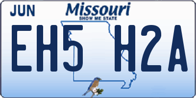 MO license plate EH5H2A