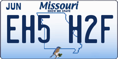 MO license plate EH5H2F
