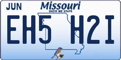 MO license plate EH5H2I