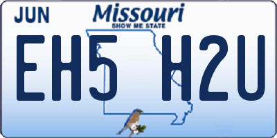 MO license plate EH5H2U