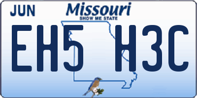 MO license plate EH5H3C