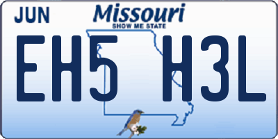 MO license plate EH5H3L