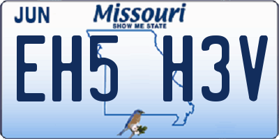 MO license plate EH5H3V