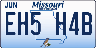 MO license plate EH5H4B