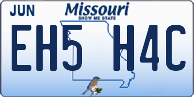 MO license plate EH5H4C