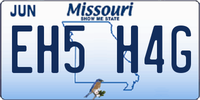 MO license plate EH5H4G