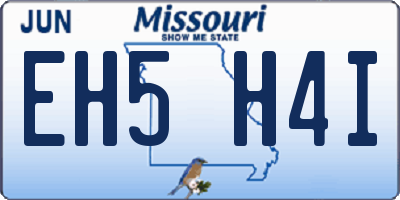 MO license plate EH5H4I
