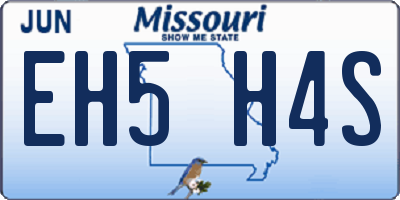 MO license plate EH5H4S