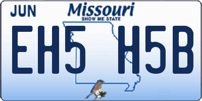 MO license plate EH5H5B