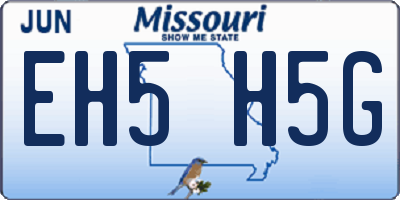 MO license plate EH5H5G