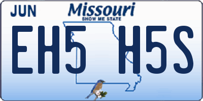 MO license plate EH5H5S