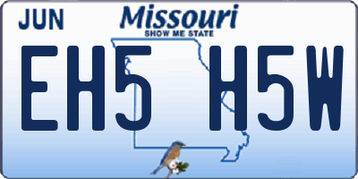 MO license plate EH5H5W