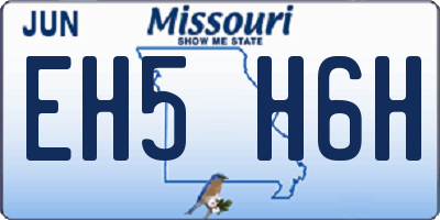 MO license plate EH5H6H
