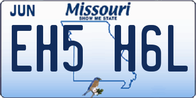 MO license plate EH5H6L