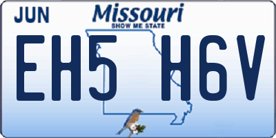 MO license plate EH5H6V