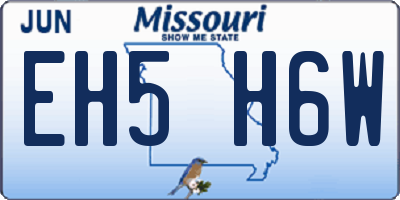 MO license plate EH5H6W