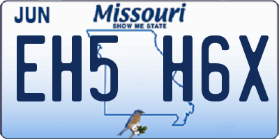 MO license plate EH5H6X