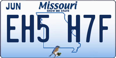 MO license plate EH5H7F