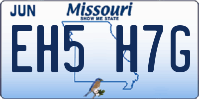 MO license plate EH5H7G
