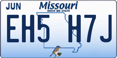 MO license plate EH5H7J