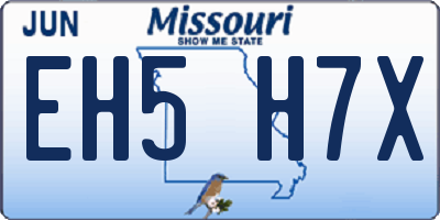 MO license plate EH5H7X
