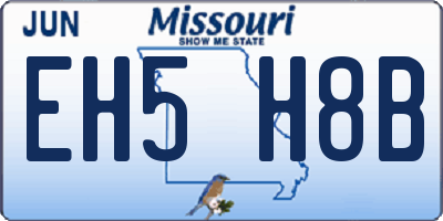 MO license plate EH5H8B