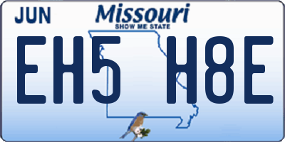 MO license plate EH5H8E