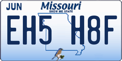 MO license plate EH5H8F