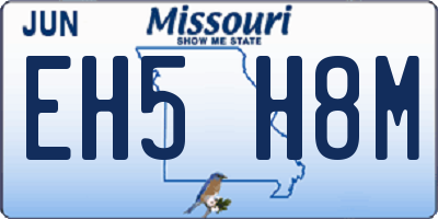 MO license plate EH5H8M